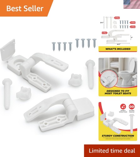 White plastic toilet seat - plastic,