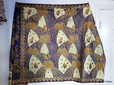 Indonesian Batik Tulis Fabric Javanese Indigo Sarong Textile Vintage