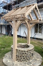 Oak garden wishing well, (no