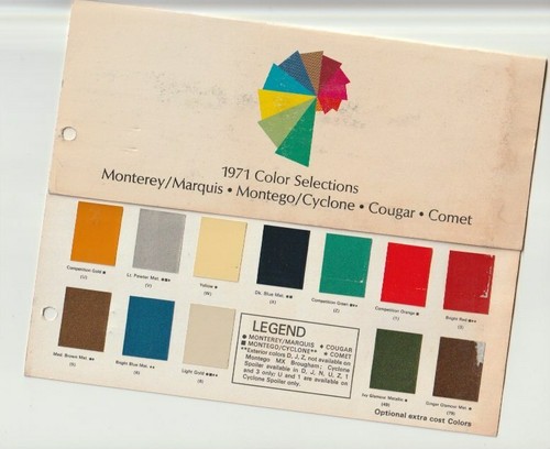 1971 mercury color - 1971, chart