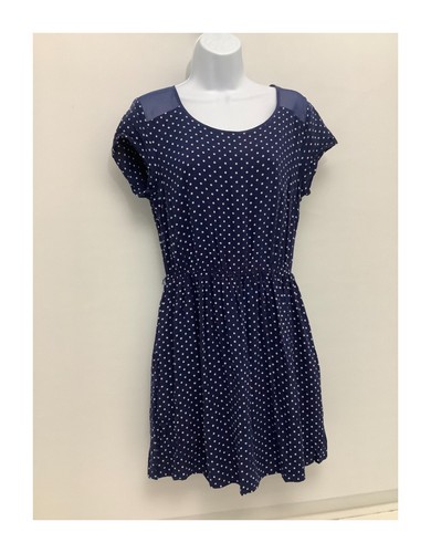 Divided navy blue - blue, polka