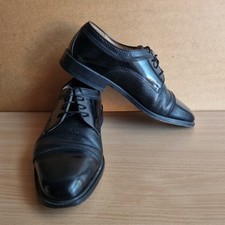 Bally Leather Shoes Size 8 E Mens Black Prize 2 Toned Cap Toe Brogue Italy