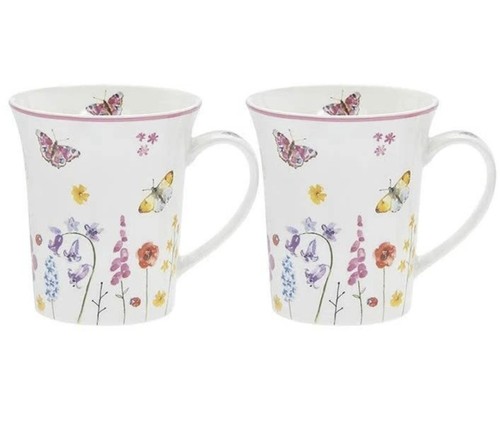Butterfly garden china mugs - butterfly,