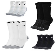 Nike Socks Men Women Dri-Fit 3 Pack Cushioned Crew Socks Gym Football Training