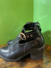 Topshop Cut Out Black Heeled Ankle Boots Size 6 UK 39 EU