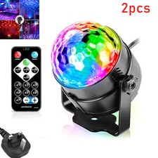 2*Disco Magic Ball Light LED Light RGB Rotating Lamp Club DJ Stage Party Remote