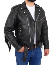 Men's Black Lambskin Biker