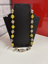 BEAUTIFUL RARE VINTAGE FEATHER AND WEDDING CAKE BEADS NECKLACE ( Murano)