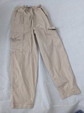 Primark Cares Denim Cargo Pants Trousers Beige Size 2XS 4-6 Ladies Baggy