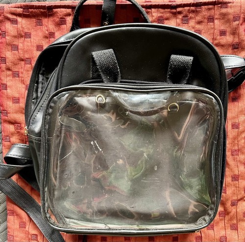 Black backpack with clear - black,