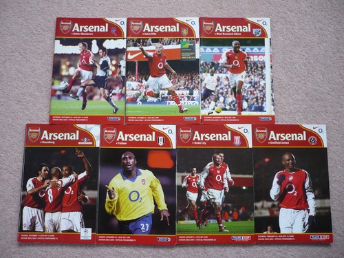 Arsenal home away - away, programmes