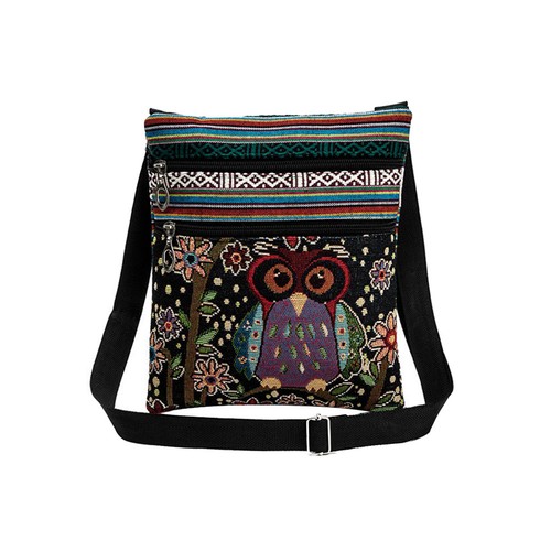 Owl printed bohemian crossbody - owl,