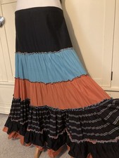 New Without Tags Per Una Gypsy Tiered Skirt Size 12 Cotton Length 37”