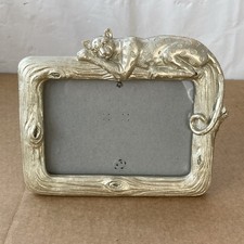 Isaac Jacobs Leopard Photo Frame 6 x 4 Inches Silver Resin Glass Picture Frame