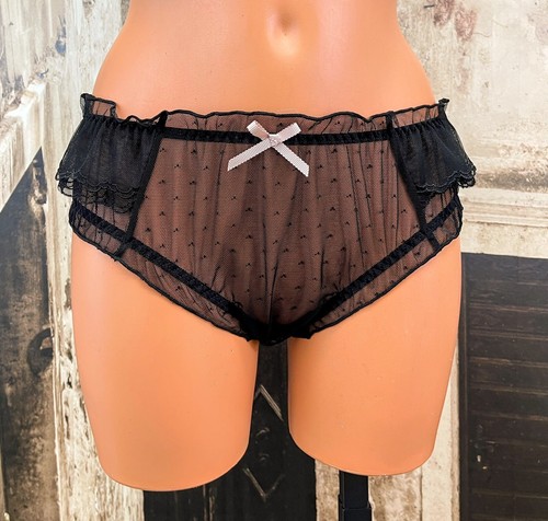 Black sexy frilly sheer - , full