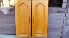 pair of solid light oak kitchen cabinet door 715mm high x 297mm wide-vgc