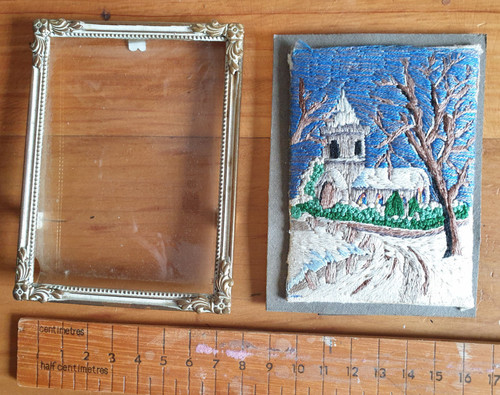 Antique miniature embroidered - antique,
