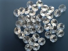 40 Clear Glass Octagon Beads
