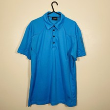 Galvin Green Polo Shirt Men’s Medium Ventil8 Golf Blue Buttoned Stretch Apparel