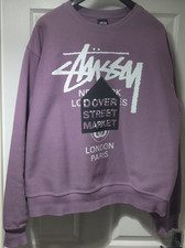 Rare Stussy DSM Dover Market Sweatshirt Crew Size Extra Large XL - Orchid Colour