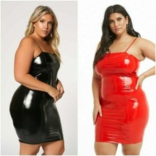 Plus Size Women Slinky Leather