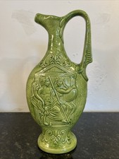 Green majolica jug italian - green,