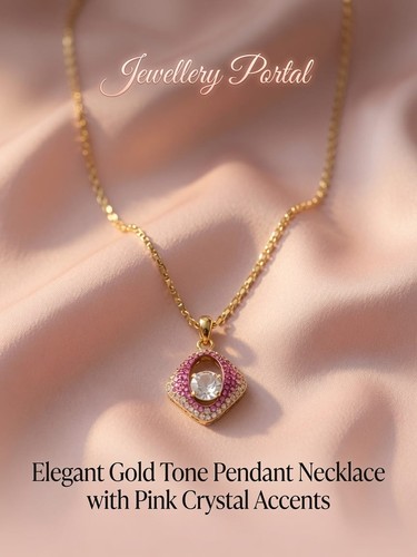Women gold pink crystal - gold,