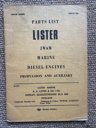 Lister jw6m parts list marine - lister,