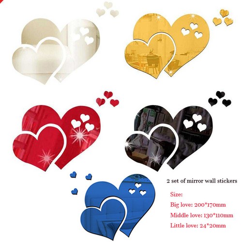 Mirror diy love heart - 3d,