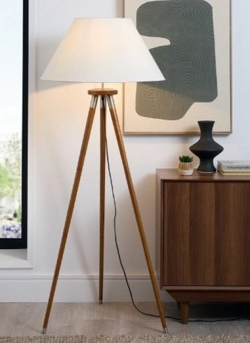 Wood tripod floor - tripod, lamp