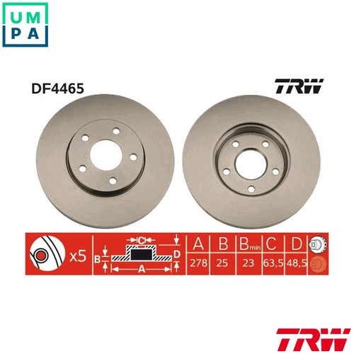 Brake disc df4465 for - df4465, ford