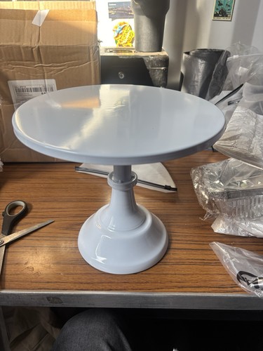 White metal cake stand - white,