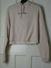 DIVIDED BY H&M WOMENS LIGHT PINK HOODIES CROPPED JUMPER SIZE:L (WJ75)