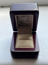 Luxury Wooden Ring Box With Gloss Cherry Finish Diamond Engagement Wedding Ring