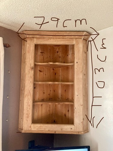 Antique pine corner cupboard 