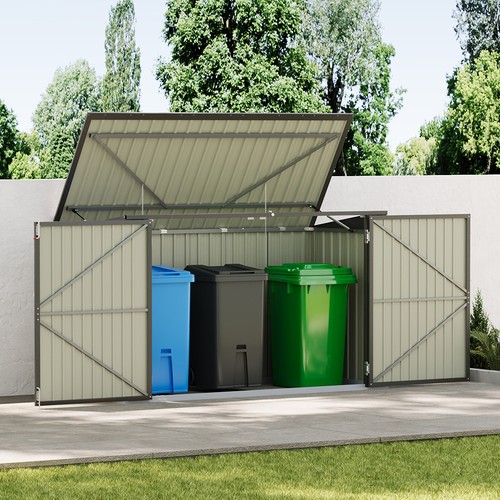 Metal triple wheelie bin - triple,
