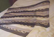 Furla silk scarf/ wrap, signed etc, Italian, chain design grey etc