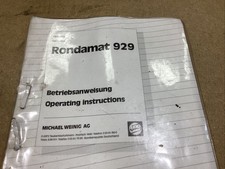 Weinig Rondamat 929 Operating