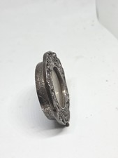 VINTAGE Silver Scenes Mini Photo Frame Floral 3D Made in Wales 5.5cm Diameter