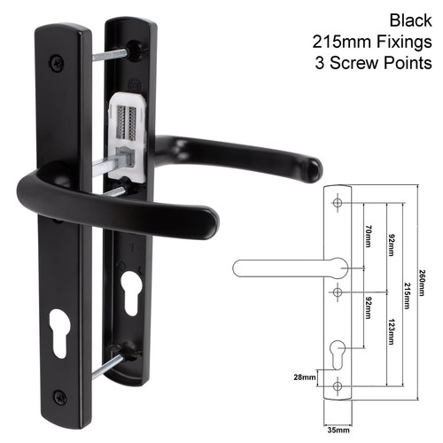 Upvc door handle pair sprung - door,