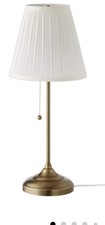 Oslo Small Antique Brass Table Lamp - Cream Shade