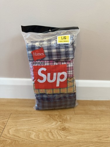 Supreme hanes plaid boxers 4 - boxers, (4