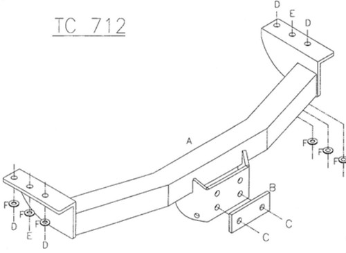 Towtrust fixed flange towbar - towtrust,