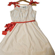 Womens White Ruffel Dress W/