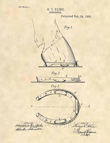 Horseshoe patent art print - patent, print-