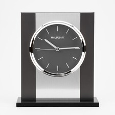 Black Glass Mantle Clock