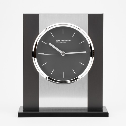 Black glass mantle clock - black,