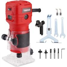 TEENO 650W Electric Wood Router Trimmer, 6 Speed, 1/4" Shank, 15000-32000 RPM,