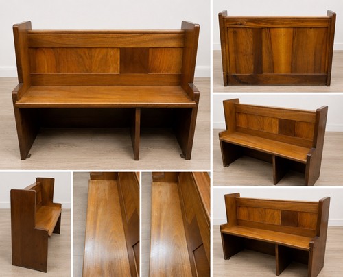 Solid wooden church pew - solid, /