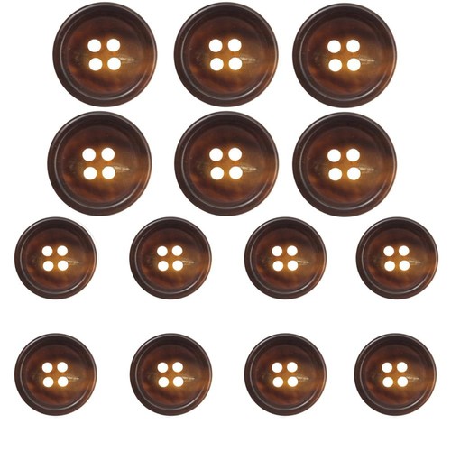 Piece natural horn button - 14-piece,